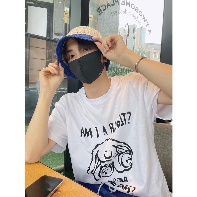 เสื้อยืด Oversize ลาย 'Am I A Rabbit?' Cotton 100% ใส่สบาย WS1110 Lady Clothing