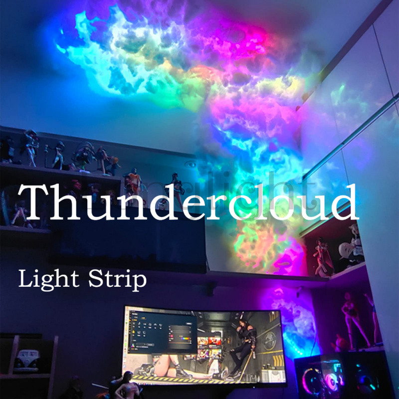 (จัดส่งจากประเทศไทย)แถบไฟ RGB Led รูปก้อนเมฆ สําหรับตกแต่งผนัง บาร์ ห้องเล่นเกม เทศกาล ปาร์ตี้