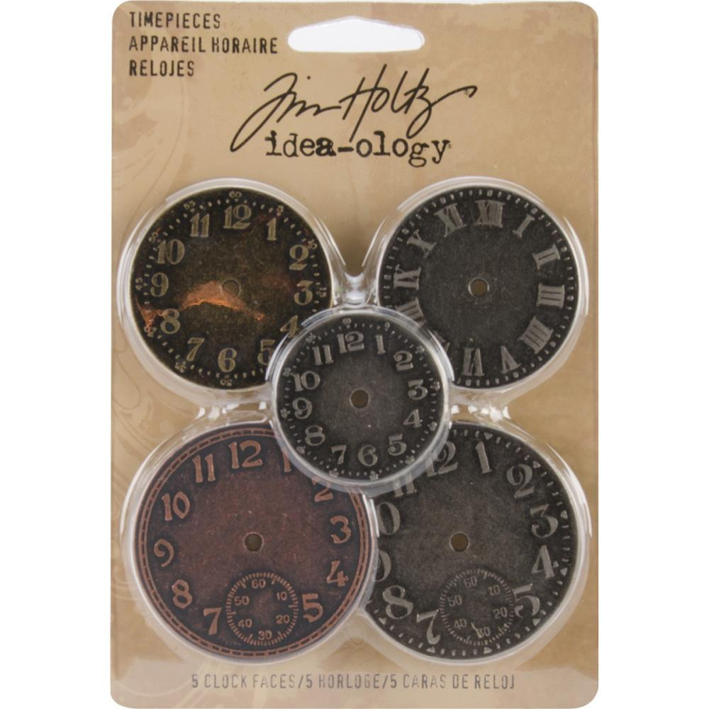 Tim Holtz Idea-Ology หน้าปัดนาฬิกาโลหะ 1.25" ถึง 1.75" 5/Pkg