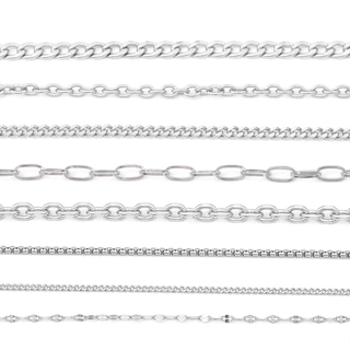 1M/แพ็คเครื่องประดับสแตนเลสโซ่ Cuban Link Chain Basic Punk Chain สําหรับสร้อยคอสร้อยข้อมือ DIY เครื่องประดับทํา