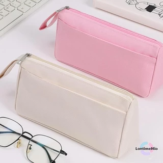 LontimeMio] แฟชั่นแบบพกพา Oxford ดินสอ Simple Double Layer กล่องเครื่องเขียนเด็กกระเป๋าดินสอขนาดใหญ่ความจุกล่องดินสอของขวัญใหม่