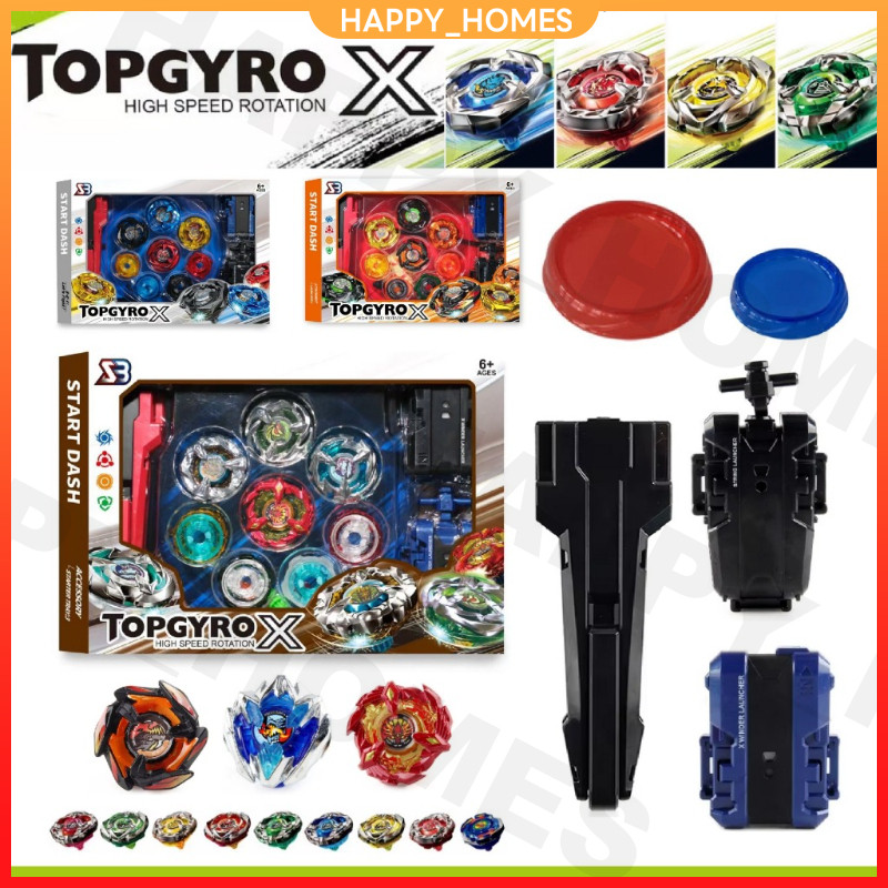 เบย์เบลด TOPGYRO X ลูกข่าง ของเล่นเด็ก มาพร้อมสนามเบย์เบลด ที่ซู๊ตแบบสาย และแบบเชือก (เเบบสุ่ม 1 กล่อง)