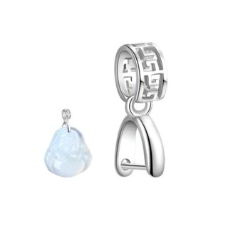 หัวเข็มขัดหยกคุณภาพสูง หัวเข็มขัดเงิน S925 หัวเข็มขัดเมล็ดแต…