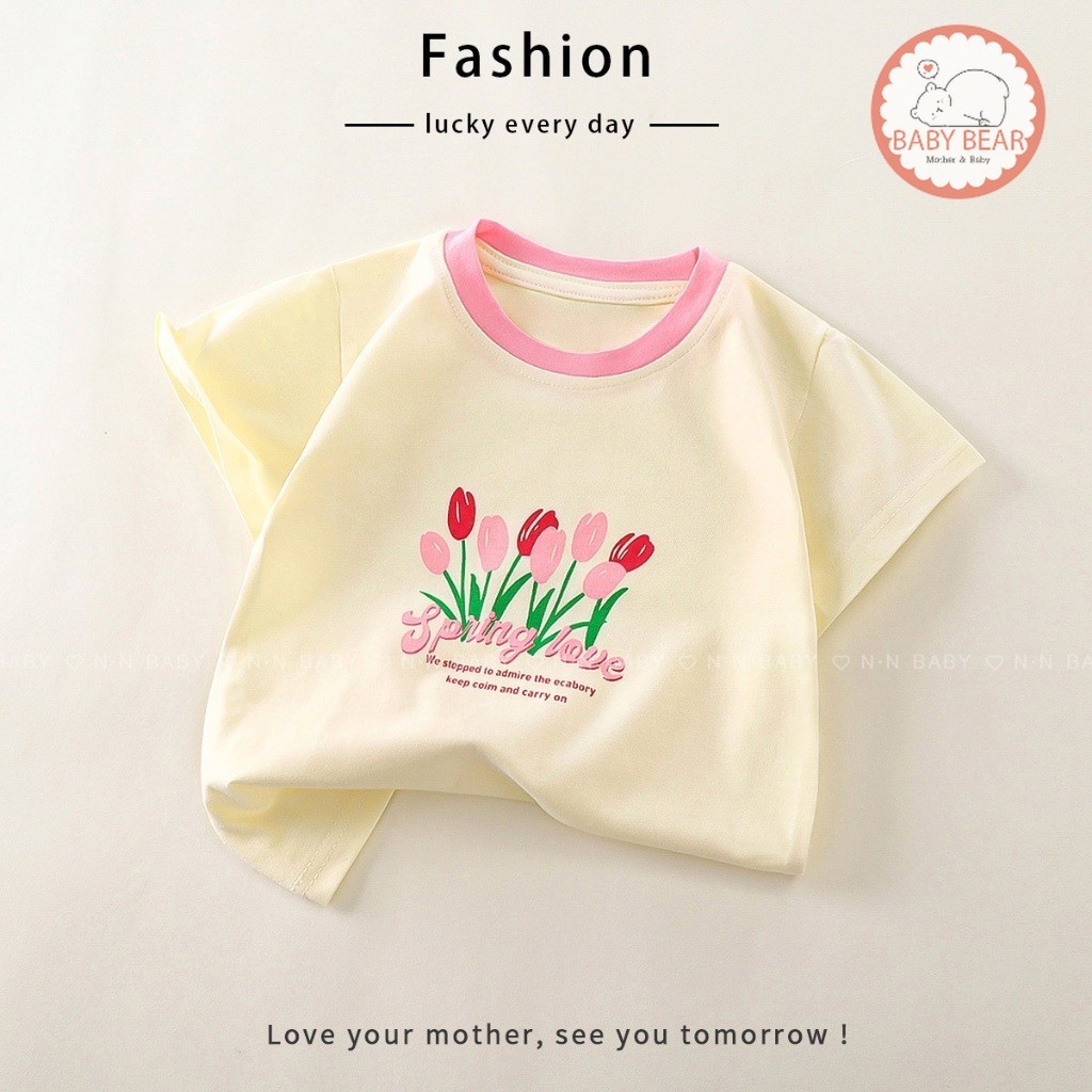 ใหม่ เสื้อยืดเด็ก เสื้อผ้าแฟชั่นเด็ก ลายดอกไม้น่ารักๆ รูปที่ 5