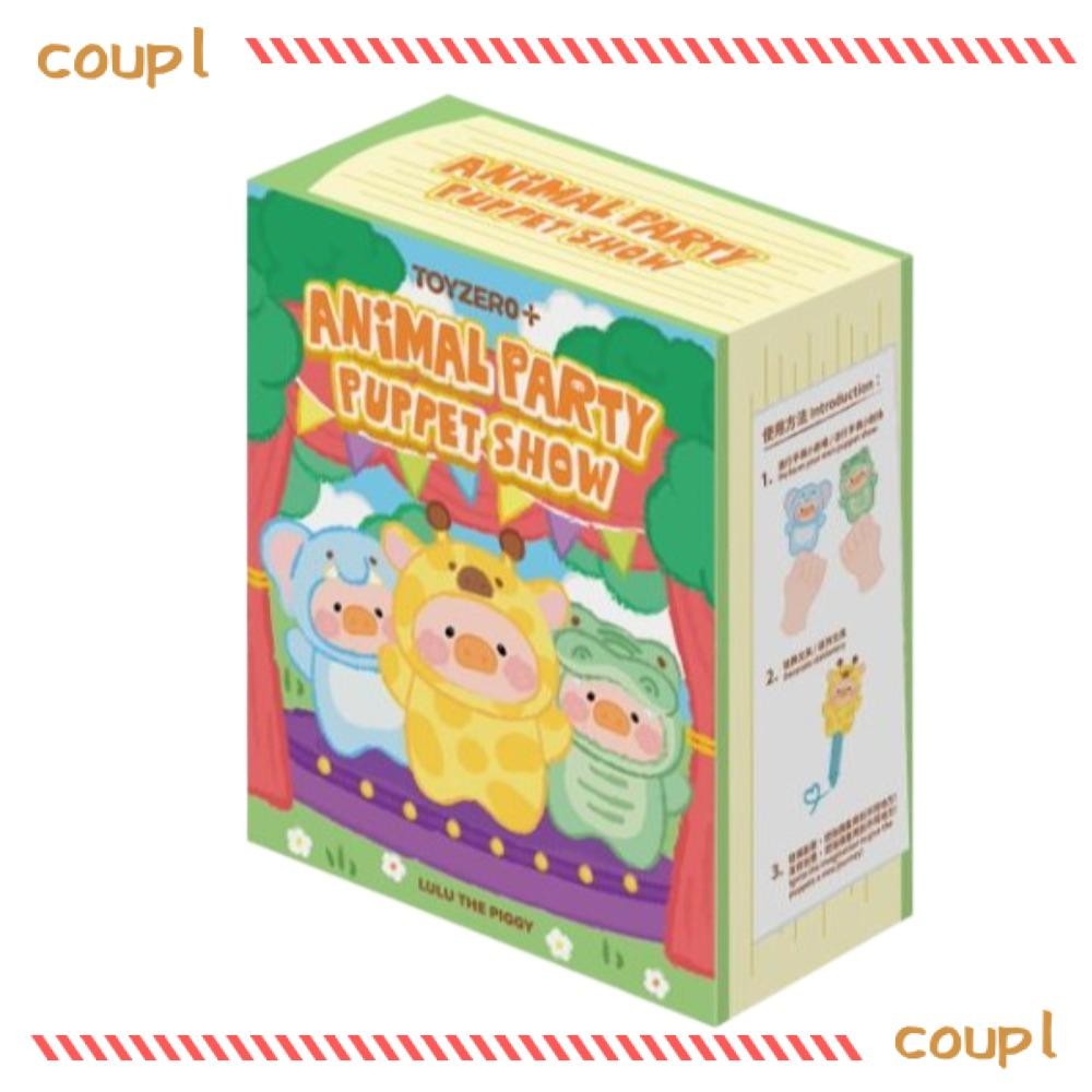 COUPL Lulu Piggy Plush Box, Animal Party Forest Theater ตุ๊กตาสัตว์ Lulu Piggy Finger Puppet Box, กล