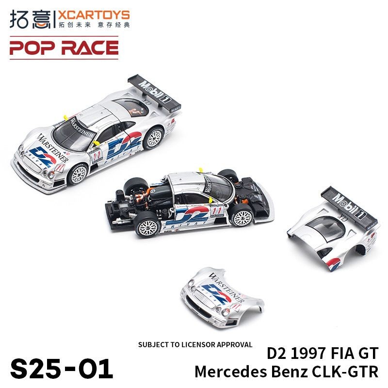 Tuoyi 1/64 Mercedes Benz CLK GTR โมเดลจิ๋ว Boy Mercedes Benz เครื่องประดับ