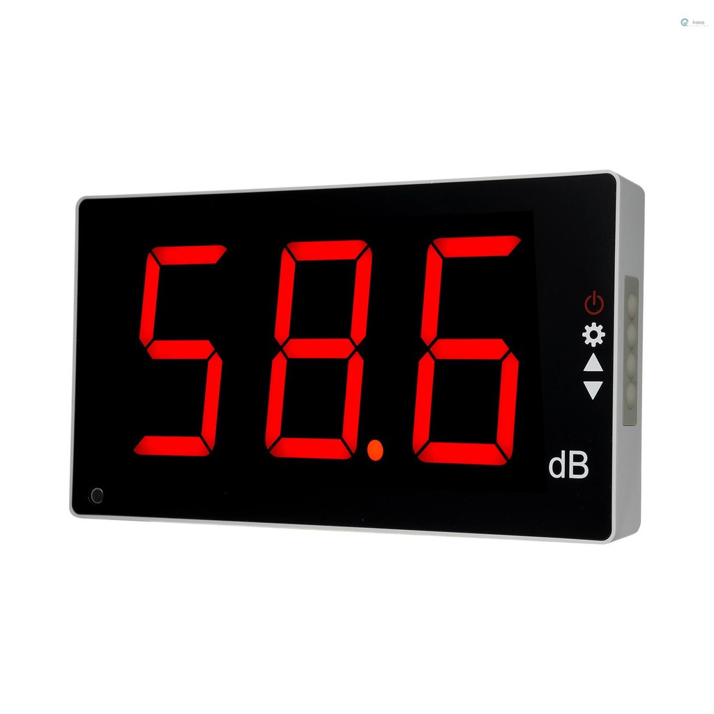 เครื่องวัดระดับเสียงพร้อมหน้าจอ LCD ขนาดใหญ่ติดผนังเครื่องวัดระดับเสียงดิจิตอลเครื่องวัดเสียงรบกวน Decibel Monitoring Tester ระดับเสียงเครื่องมือวัด 30-130dB วัด Ra