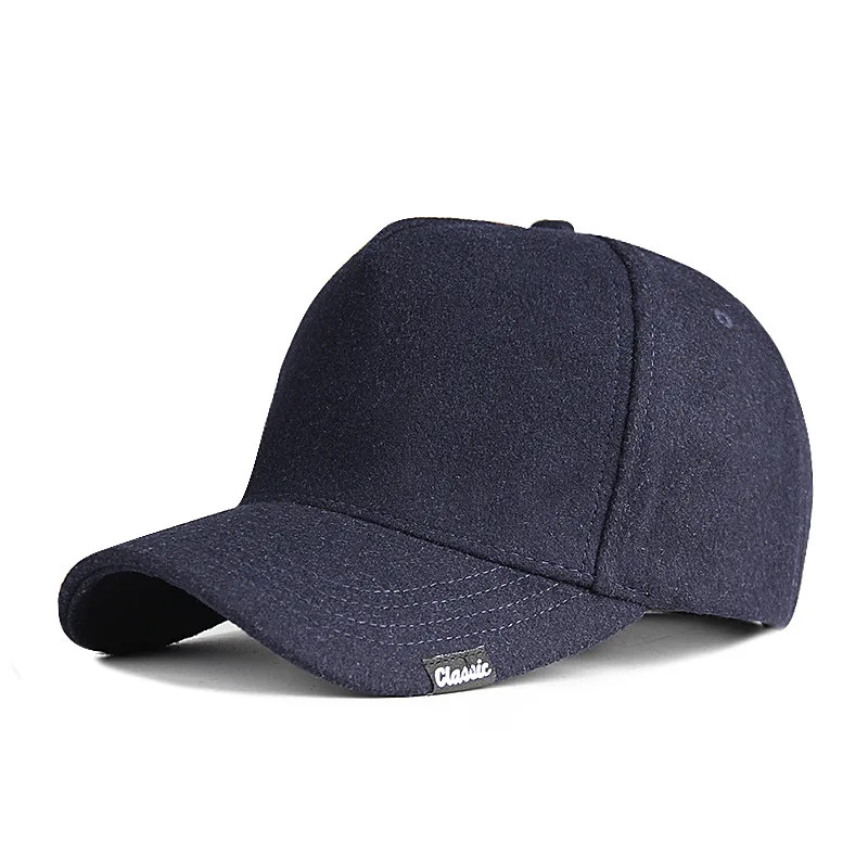 แบรนด์ Mens Trucker เบสบอลหมวกฤดูหนาว Casual ขนสัตว์ Snapback High Top พ่อ Sun หมวก Plus ขนาดหัวใหญ่