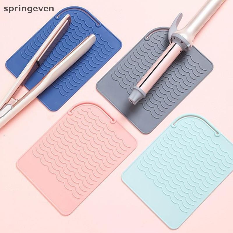 [springeven] Al ซิลิโคนแผ่นทนความร้อนฉนวนกันความร้อนสําหรับเครื่องหนีบผมความร้อน Curling Stick Curler เหล็กแบนใหม่สต็อก