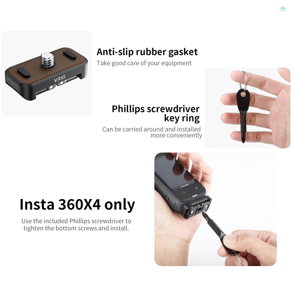 Yb2 อะแดปเตอร์ VRIG AC18 3-in-1 Quick Release อะแดปเตอร์ฐานกล้องขาตั้งกล้อง Quick Release Mount สําหรับ Insta360 X4