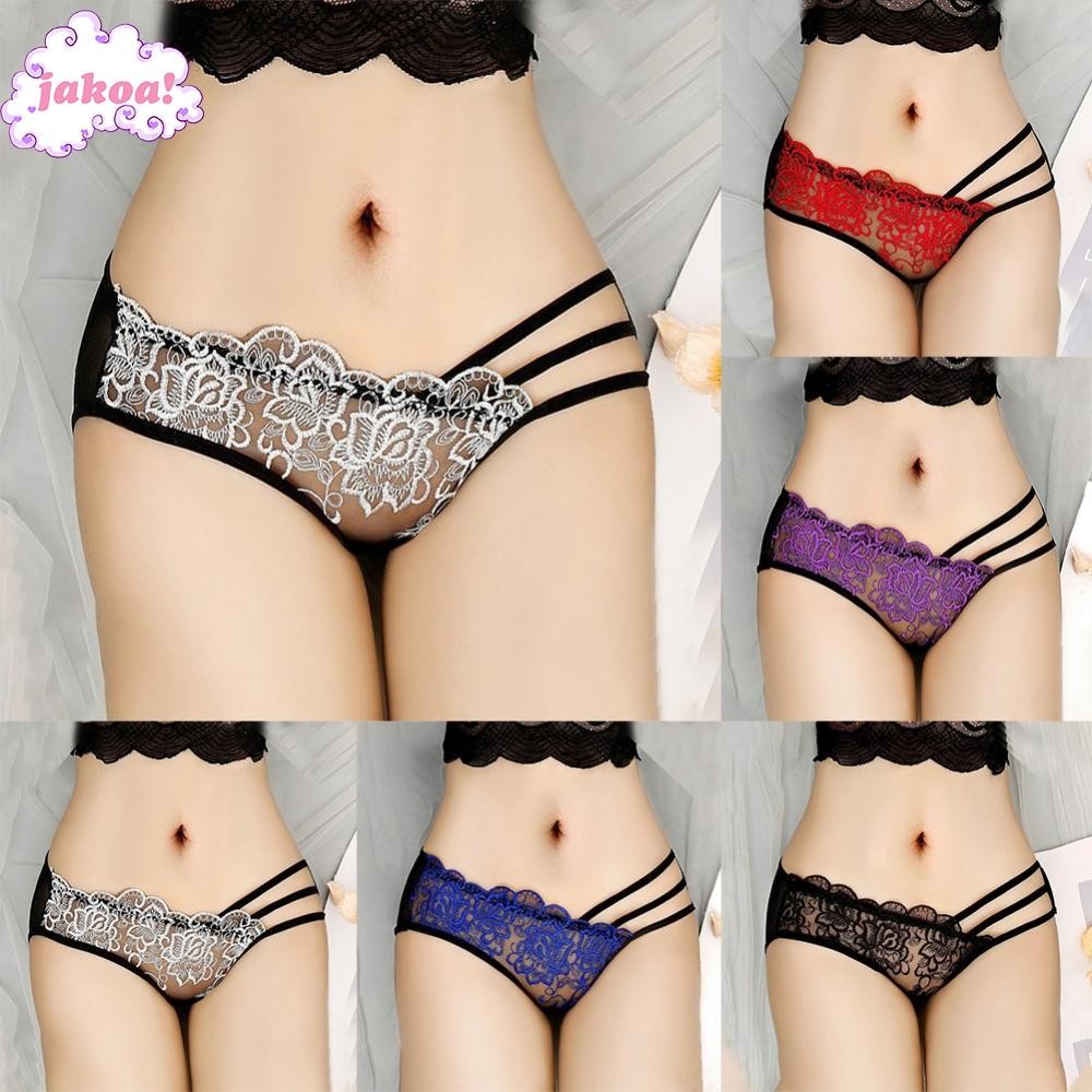 แฟชั่น Thongs ผู้หญิงกางเกงโปร่งใสสตรี G String ตาข่ายลูกไม้ String