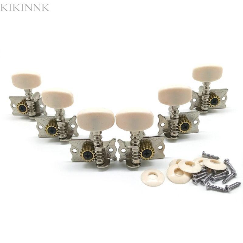 Kikin 6 ชิ้นกีตาร์จูนเนอร์หัวลูกบิดปุ่มปรับแต่งคีย์ชิ้นส่วนกีตาร์โปร่งสําหรับ w Sc