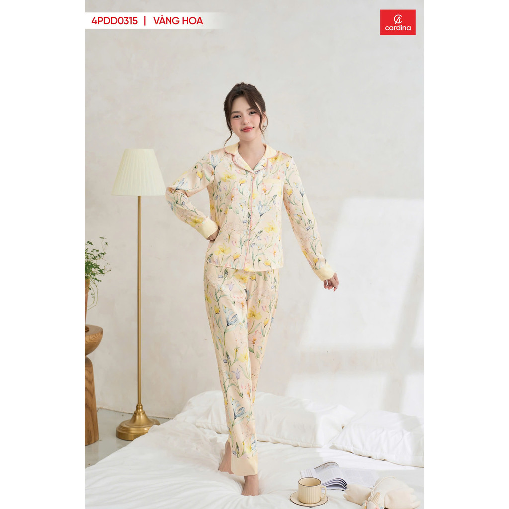 ชุดนอนผ้าไหมซาติน Cardina Premium นุ่มลื่น Cool 4PDD03