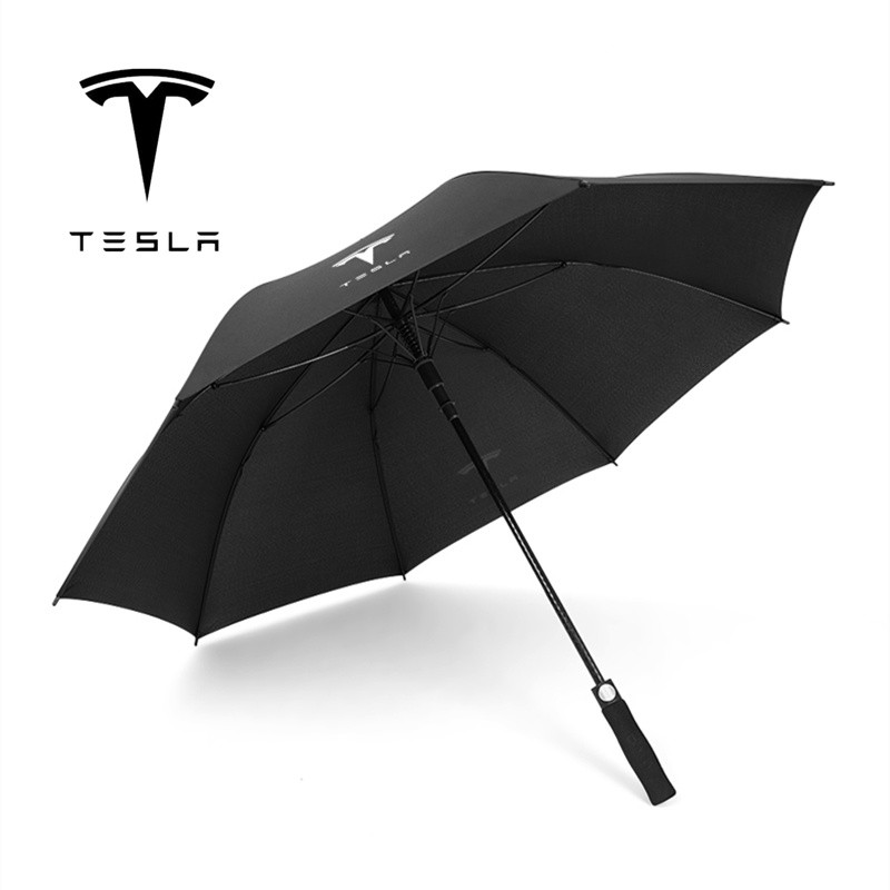 Tesla ร่มอัตโนมัติเต็มรูปแบบด้ามยาวพับรถขนาดใหญ่ 4S Store โลโก้ที่กําหนดเองระดับไฮเอนด์โดยเฉพาะ