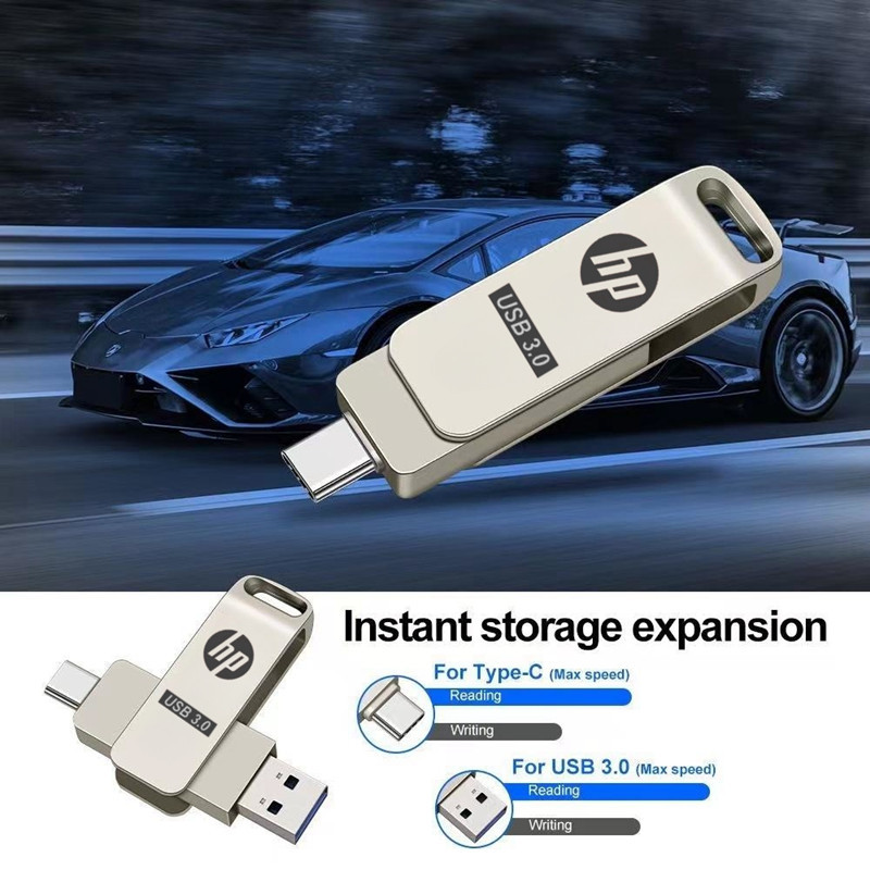 Hp 1TB 2TB USB Stick Key 2 IN 1 OTG แฟลชไดรฟ์ USB ไดรฟ์ปากกาเก็บแฟลชดิสก์ Type-C รองรับ iPhone15/16 iPad
