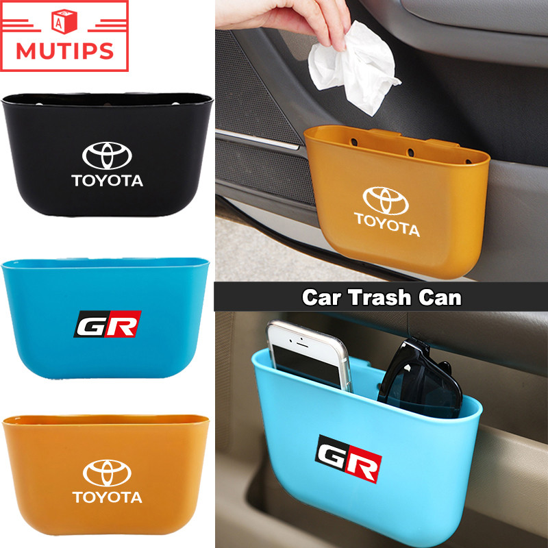 Toyota ถังขยะในรถ ตกแต่งภายในรถยนต์ กล่องเก็บของ ประตูรถ ประเภทแขวน ถังขยะ GR Prius Fortuner Corolla Cross CHR Camry Wish Vios Veloz Estima Sienta Yaris Ativ Altis Hilux Revo bZ4X Hiace