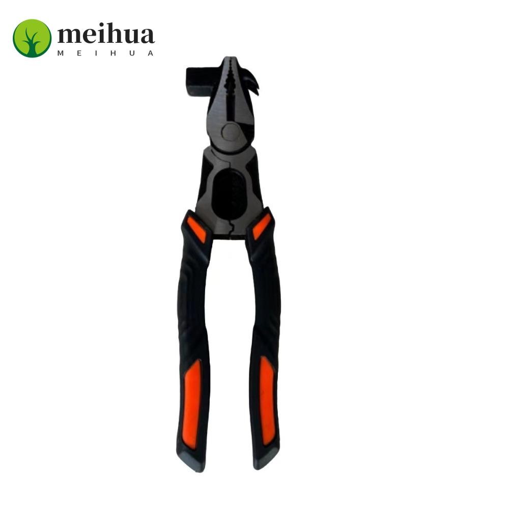 Meihua เครื่องตัดลวด, เครื่องมือมือพร้อมเครื่องปอกสายไฟค้อน, คีมแนวทแยงประแจมัลติฟังก์ชั่นที่ทนทาน