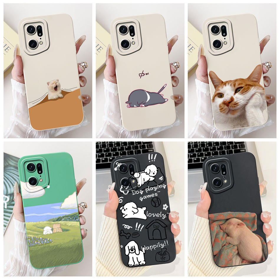 Oppo Find X5 Pro FindX5 CPH2307 CPH2305 เคสซิลิโคนอ่อนนุ่มสไตล์ตลกน่ารักค้นหา X 5 X5Pro เคสป้องกันเลนส์