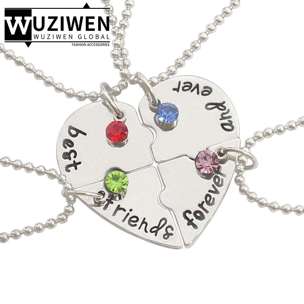 WUZIWEN สร้อยคอแฟชั่นเพื่อน สวย 4 Bff