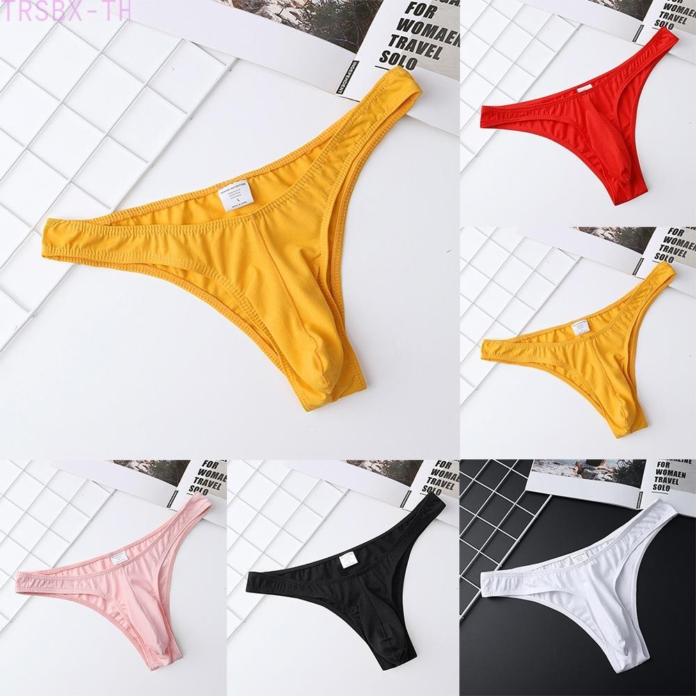 BIG DISCOUNTS กางเกงในบุรุษ Solid Casual Comfy Cotton Summer Elastic T-Back Thin Jockstrap [TRSBX-TH]