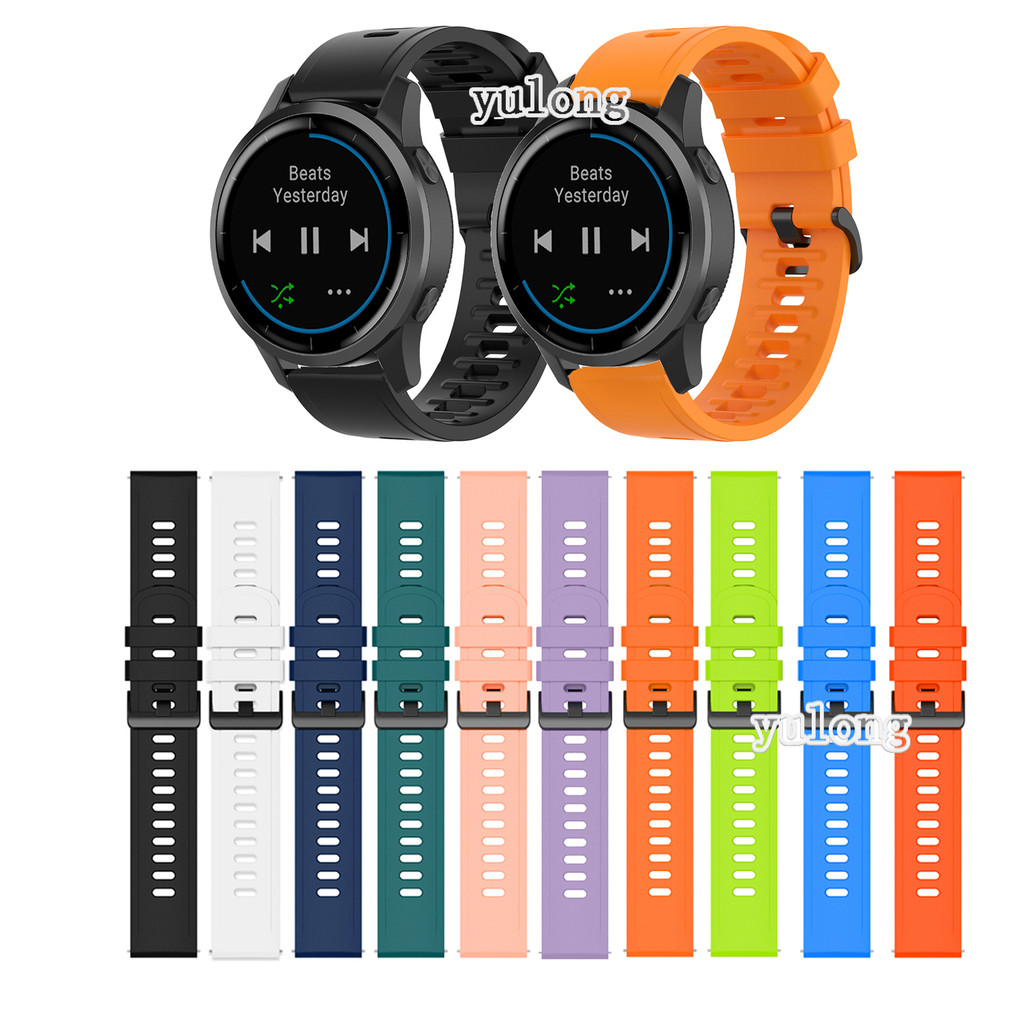 20 มม.22 มม.ซิลิโคนสําหรับ Garmin Venu4 Venu3 Venu2 /Vivoactive 3 4 5 6 /vivomove 3 HR/Venu 2 3 4 45 มม.สายนาฬิกาอัจฉริยะสีสันสดใส