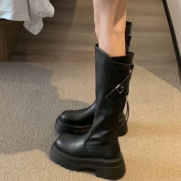 กระแส รองเท้าบูทยาว รองเท้าบูทหิมะ นักเรียน แฟชั่น ลําลอง พื้นนุ่ม