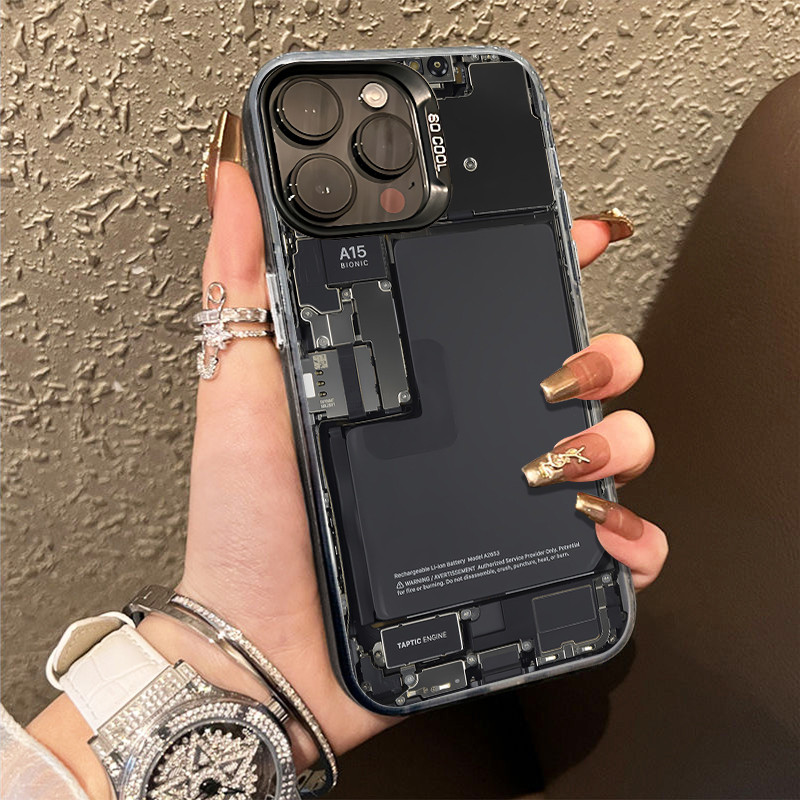 COD ใช้ได้ iphone 11 13 12 14 15 Pro MAX 14 15 7 Plus X XR XSMAX เคสโทรศัพท์ป้องกันการตกของแผงวงจรโครงสร้างภายในเลียนแบบ