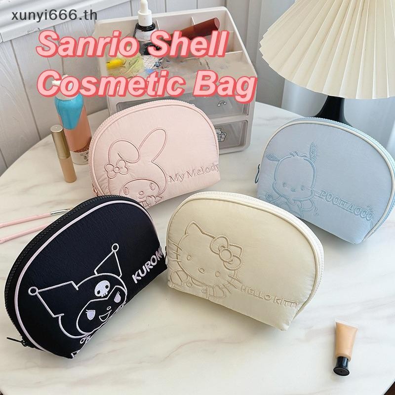 SANRIO อุปกรณ์เสริมกระเป๋า # น่ารัก ซานริโอ สวัสดี คิตตี้ เปลือกแต่งหน้ากระเป๋า คุโรมิ ทํานอง ความจุขนาดใหญ่กระเป๋าเครื่องสําอางแบบพกพาล้างกระเป๋าปากกากระเป๋าเหรียญ .
