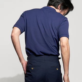 era-won เสื้อโปโลแขนสั้น ทรงสลิม Polo Shirt สี Navy Blue