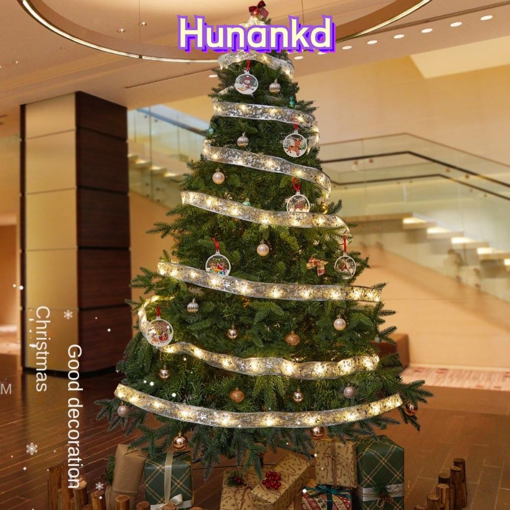 Huan 30LED ริบบิ้นโบว์ไฟ,กันน้ําตกแต่งบ้านไฟ LED ริบบิ้นคริสต์มาส,งานแต่งงานอุปกรณ์ทอง/เงินเครื่องประดับต้นคริสต์มาส