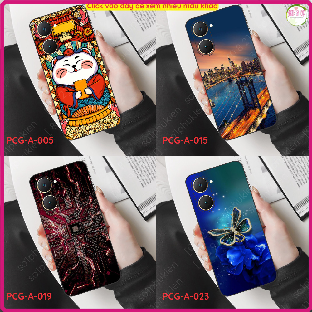 เคส Vivo Y02S 4G/ Vivo Y03 4G/ Vivo Y18/Vivo Y18E/ Iqoo Neo 9 สีดํา กันกระแทก พิมพ์ลายดอกไม้ใหม่สวยง