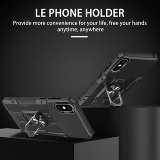 สําหรับ iphone X / Xs Max / XR กรณี Hard PC กลับ Soft TPU Edge กล้องป้องกันแหวนผู้ถือ Kickstand กันกระแทก Slim ฝาครอบบาง