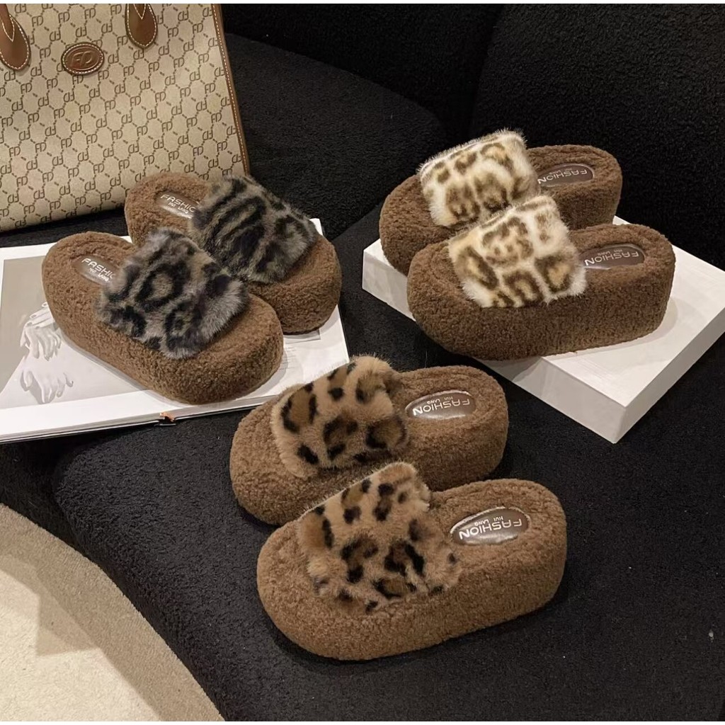 พร้อมส่งจากไทย TX615 รองเท้าแตะ แพลตฟอร์ม พื้นหนา 3นิ้ว รองเท้าแตะขนปุยสำหรับผู้หญิงใส่ข้างนอกได้  มาใหม่ ดีไซน์สวย