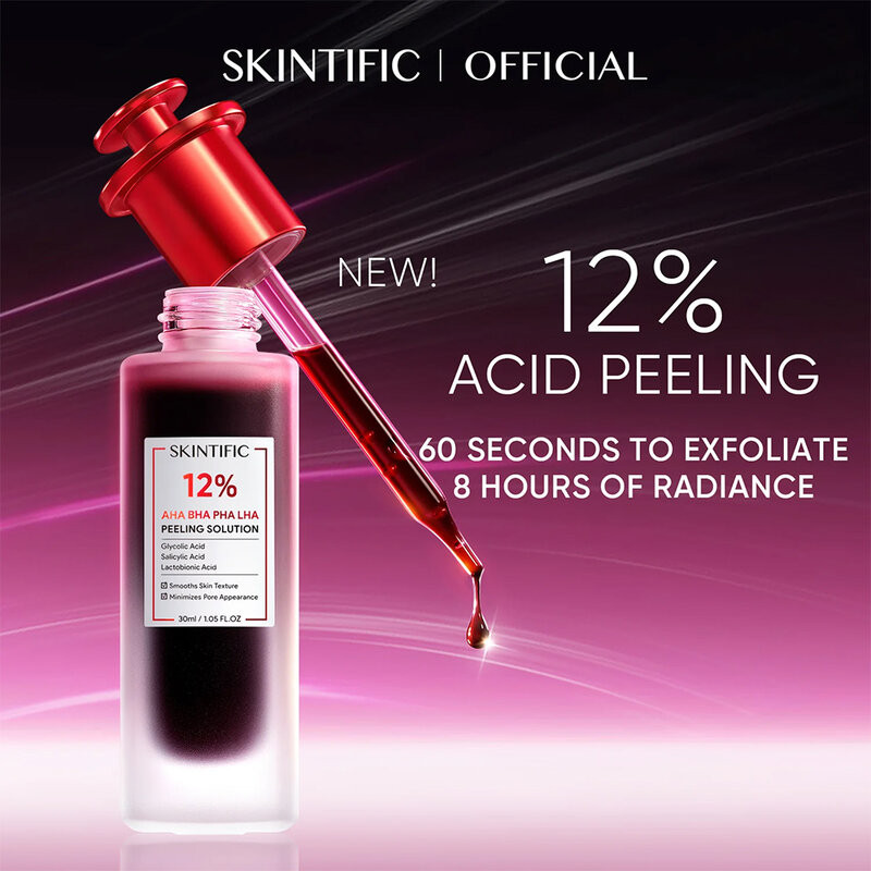 SKINTIFIC  AHA BHA PHA LHA Peeling Solution 30ml สคินทิฟฟิค เซรั่มบำรุงผิวหน้า. รูปที่ 3