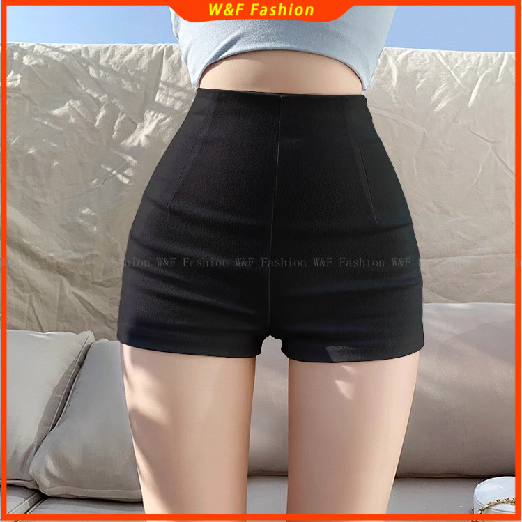 【W&F Fashion】กางเกงขาสั้นเอวสูงสีดำ กางเกงเต้นแจ๊ส กระชับสัดส่วน ใส่แล้วดูผอม กางเกงแนบเนื้อ ยืดหยุ่น ใส่สบาย เหมาะสำหรับเลกกิ้ง ทรงสวยใส่แล้วดูดี ราคาพิเศษ รีบสั่งซื้อด่วน!