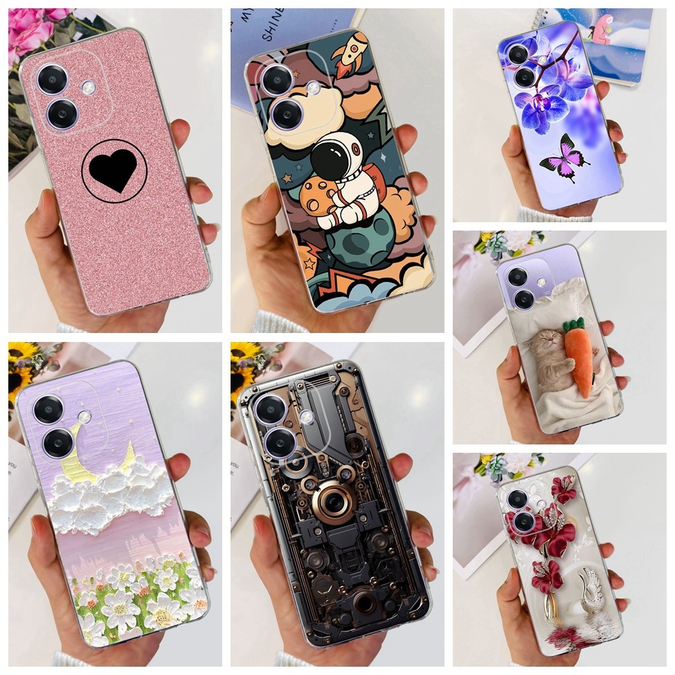 4g สําหรับOppo A3 CPH2669 A3X CPH2681 กรณีโปร่งใสความงามแฟชั่นน่ารักแมวนุ่มTPUเคสโทรศัพท์A3 Oppo A3X 4Gปกหลังกันชนใส