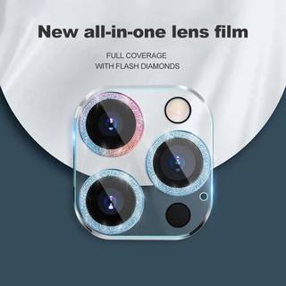 AK เพชรแฟลชฟิล์มกล้องไอโฟนรุ่นใหม่ ฟิล์มกระจกเลนส์กล้อง สำหรับ for iphone 17 16 11 13 12 14 15 Pro Max 13 12 Mini