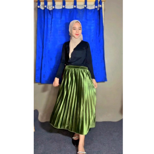 PREMIUM 7/8 VELVET PLISKET SKIRT / SHORT VELVET PLISKET SKIRT / COOL 7/8 VELVET SKIRT KORUO COOL