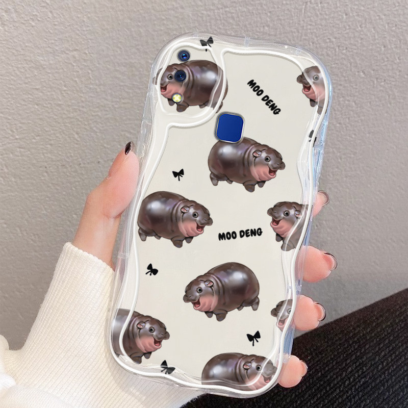 น่ารัก MooDeng เคสโทรศัพท์กันกระแทกสําหรับ Vivo Y95 Y93 Y91 Y91C Y1S 1929 1816 1817 1820 1811 ซิลิโคนใสป้องกันปกอ่อน