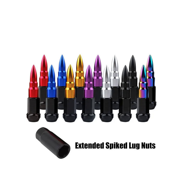 New Spike Wheels Rims Steel Lug Nuts bolt M12x1.5 M12x1.25 With Aluminum Spikes 20Pcs/set