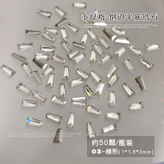 50 ชิ้น Mini ด้านล่างแบนขนาดเล็กZirconอุปกรณ์แต่งเล็บกระพริบโปร่งใสม้าสีขาวตาเพชรรูปหยดน้ําขนาดเล็กเพชรรูปพิเศษผสมแพ็ค