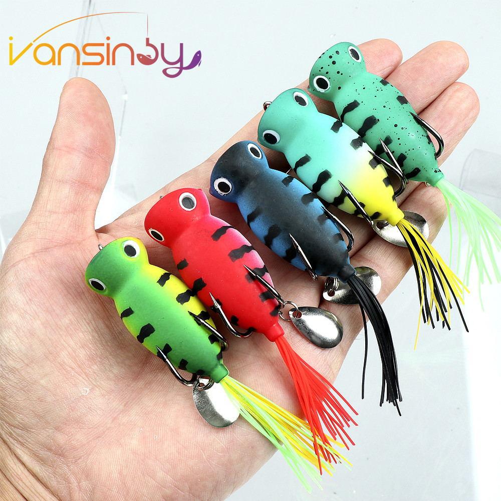 Fishing Soft Frog Lure 5.5 ซม./8.7g Popper Topwater Bass Fishing Frog Lure เหยื่อ