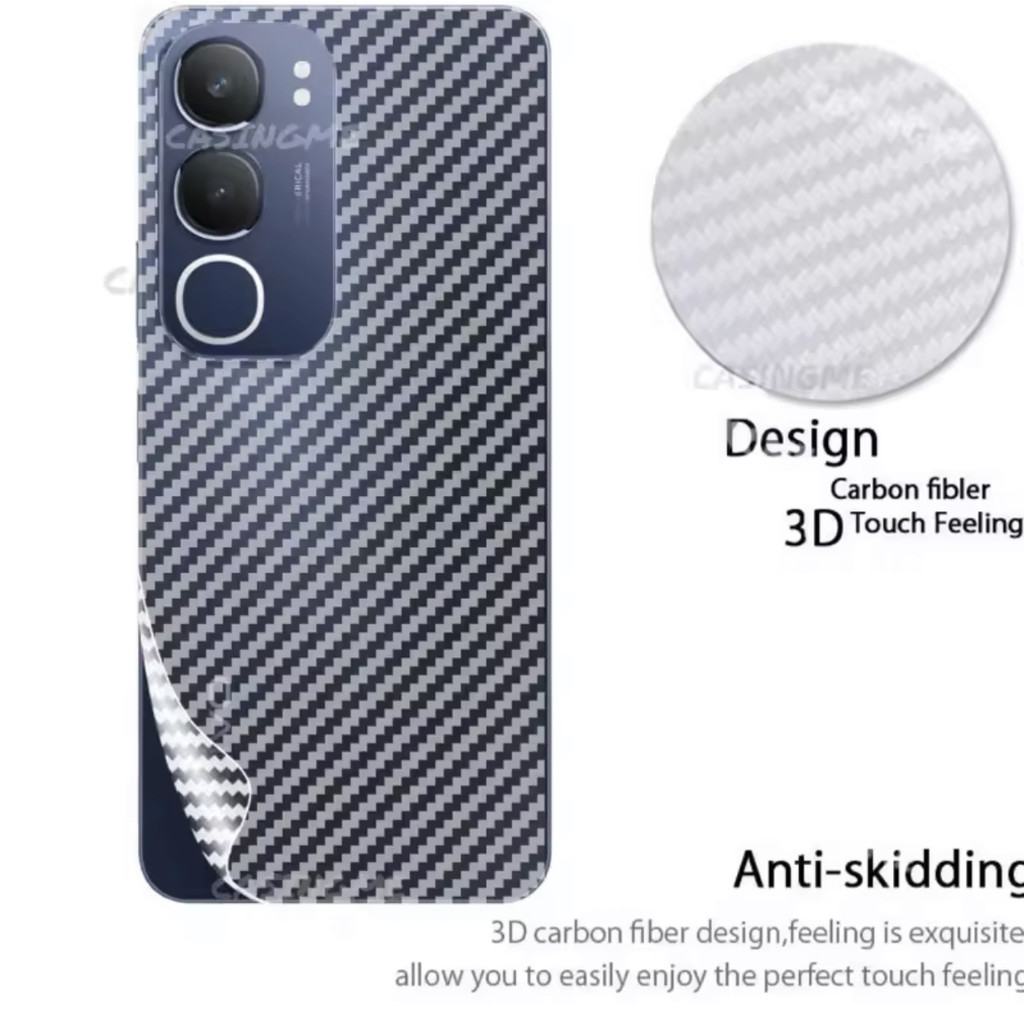 พร้อมส่งในไทย ฟิล์มหลัง สำหรับรุ่น Vivo Y19s 2024 ลายเคฟล่า กันรอย กันกระแทก