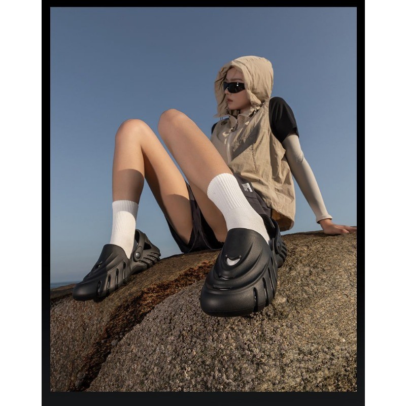 คุณภาพสูงรองเท้าแตะอินเทรนด์น้ําหนักเบา EVA หนาSoled Heelless รองเท้าแตะสไตล์คู่กลางแจ้ง Anti-Slip Wear-Re