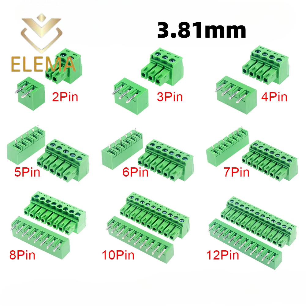 3.81 มม.15EDG Terminal Block Connector 15EDGK 3.81 มม.2-6 Pin Pcb สกรูขั้วต่อ Terminal Block ปิดผนึกซ็อกเก็ต