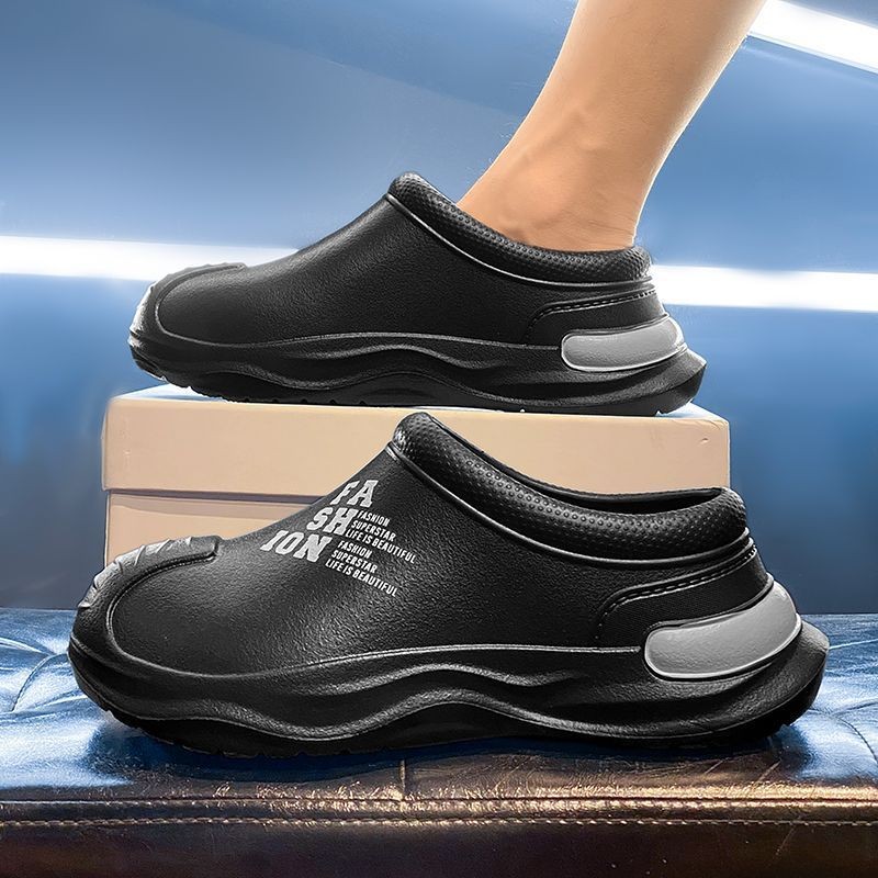 คุณภาพสูงรองเท้าเชฟผู้ชายสามหลักฐานevaหนาsoled Slip-Onรองเท้าแตะกันลื่นสวมใส่-