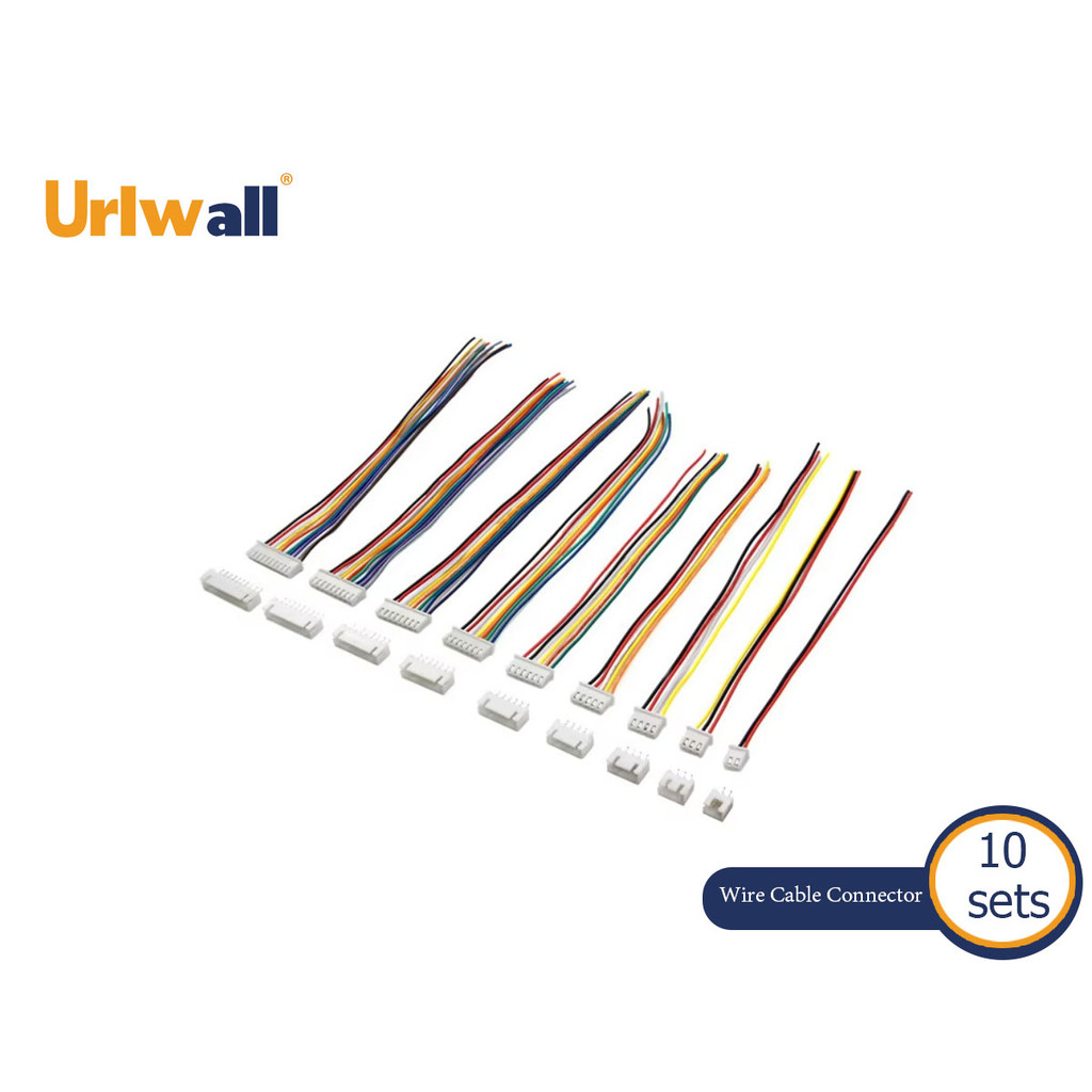 Urlwall 10 ชุด Pitch ชายหญิงปลั๊ก 24AWG สายไฟ 2/3/4/5/6/7/8/9/10 Pin ซ็อกเก็ต JST XH2.54 XH 2.54 มม.15 ซม.ความยาวสายไฟ