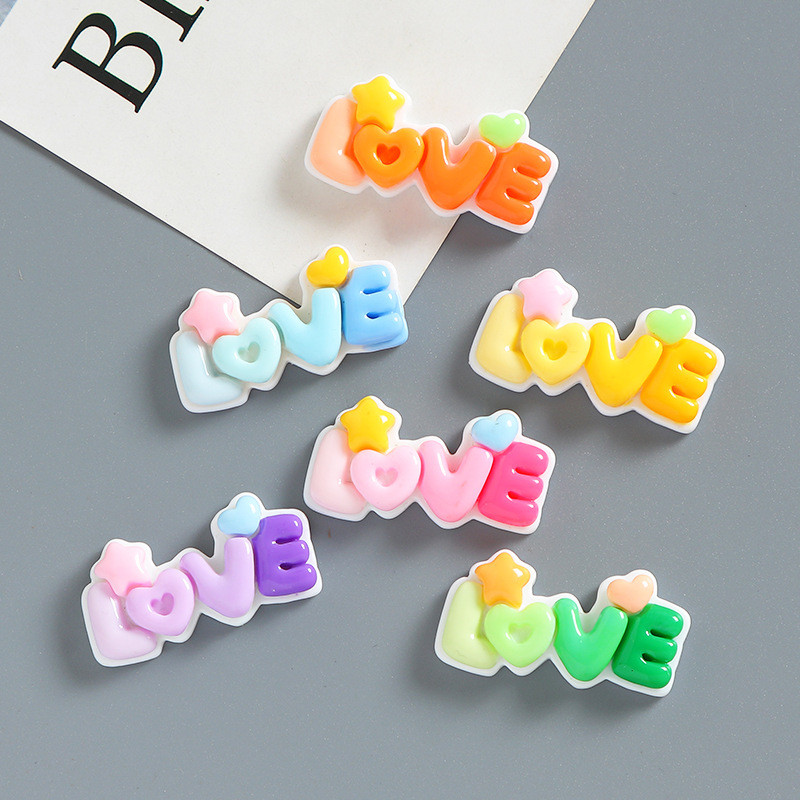 10ชิ้นที่มีสีสันรักเรซิ่นเสน่ห์สําหรับ ทําเอง (2-46)