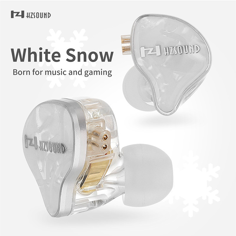 HZSOUND White Snow คุณภาพสูง LCP + PU Diaphragm ไดรเวอร์แบบไดนามิก 10 มม. ในหูหูฟัง HiFi
