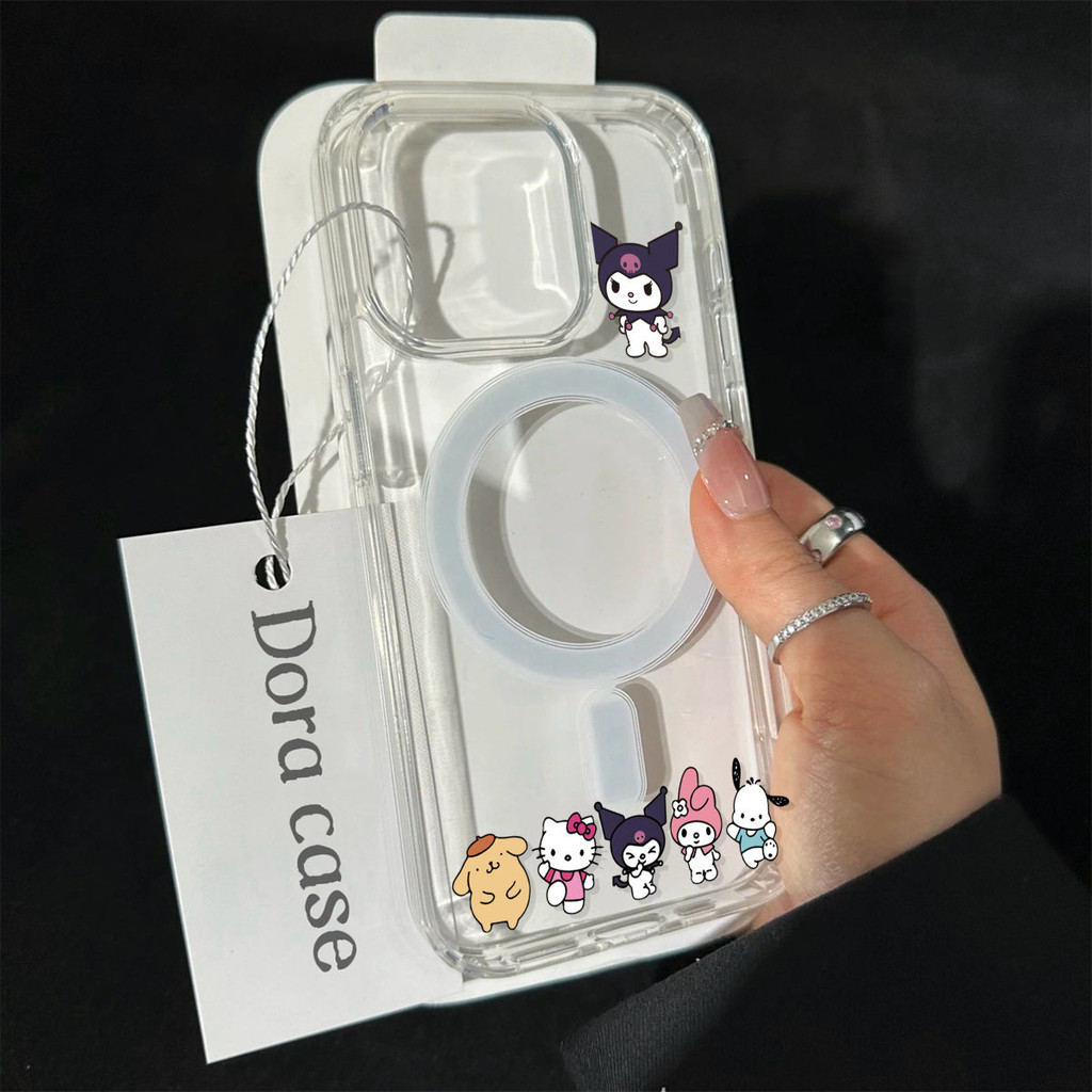 ใหม่บนและล่าง Kuromi แม่เหล็กเคสโทรศัพท์สําหรับ IPhone 13 15PLUS 16PROMAX 12MINI 14 11 XSMAX XR 7 8 SE2020 XS 15PLUS 16PRO ส่วนลดราคาพิเศษกรณี